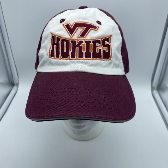 Virginia Tech Hokies Maroon & White Cap Hat Strap-back VT Captivating Headwear - Picture 2 of 16